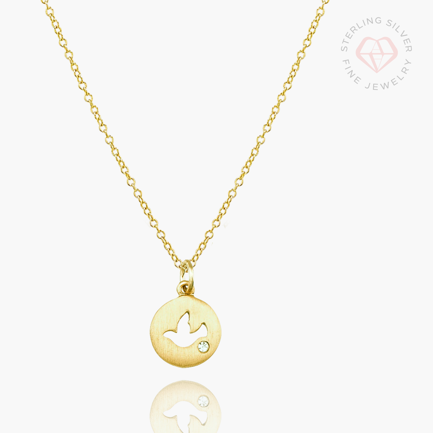 Matthew 3:16 Dove Necklace- Gold Vermeil, Sterling Silver & Rose Gold - Journeys of Faith