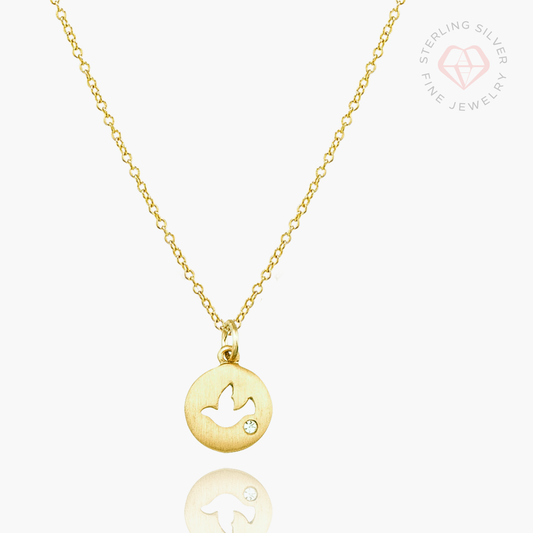 Matthew 3:16 Dove Necklace- Gold Vermeil, Sterling Silver & Rose Gold - Journeys of Faith