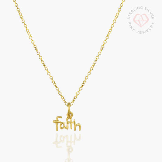 Beautiful Faith Necklace- Gold Vermeil & Sterling Silver - Journeys of Faith