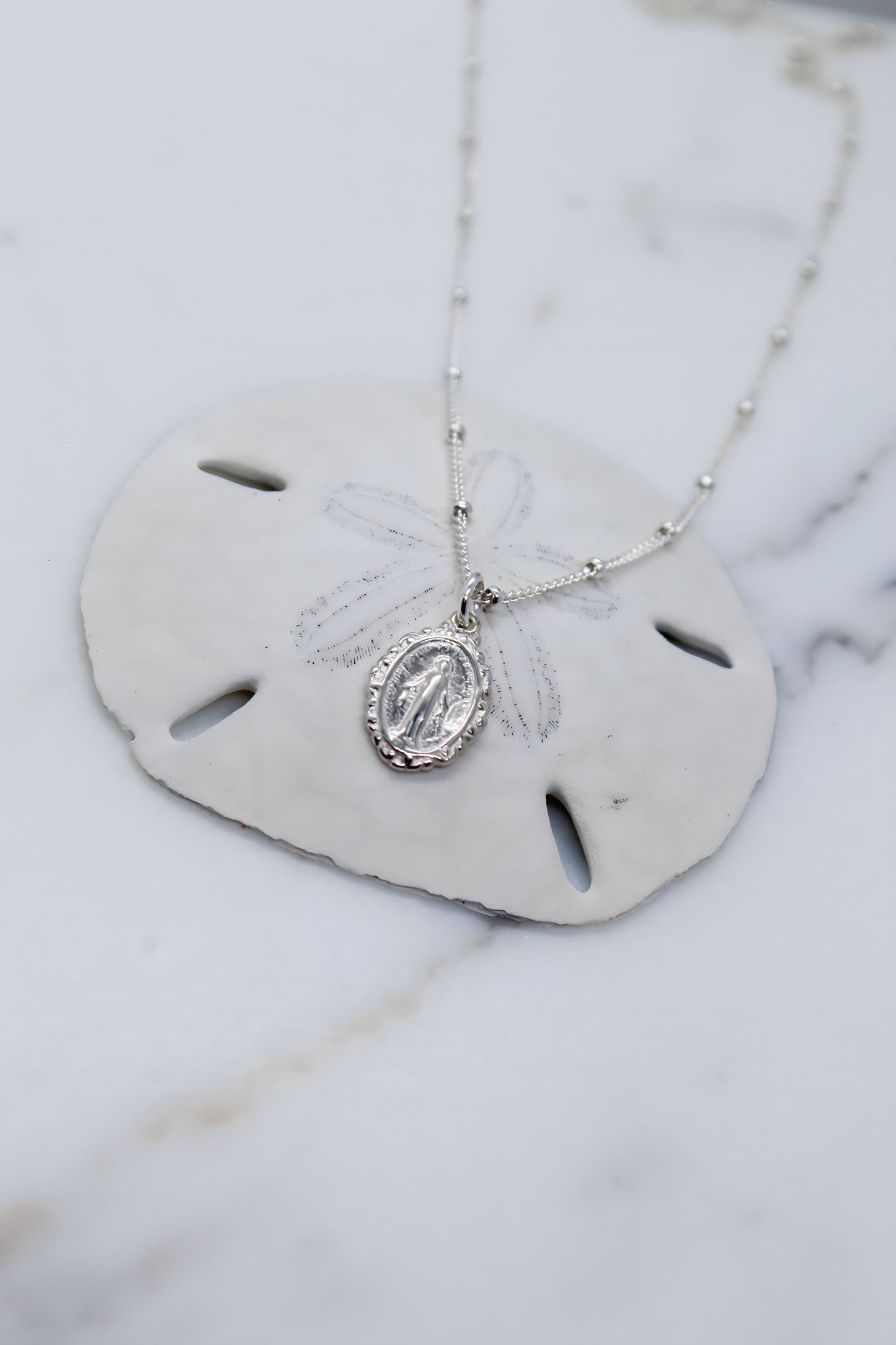 Intricate Miraculous medal necklace-Silver - Journeys of Faith