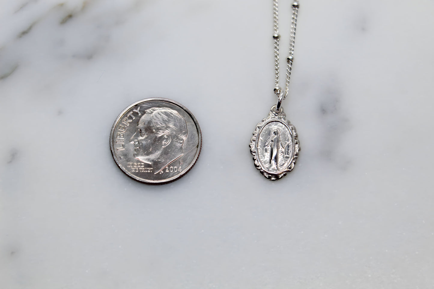 Intricate Miraculous medal necklace-Silver - Journeys of Faith