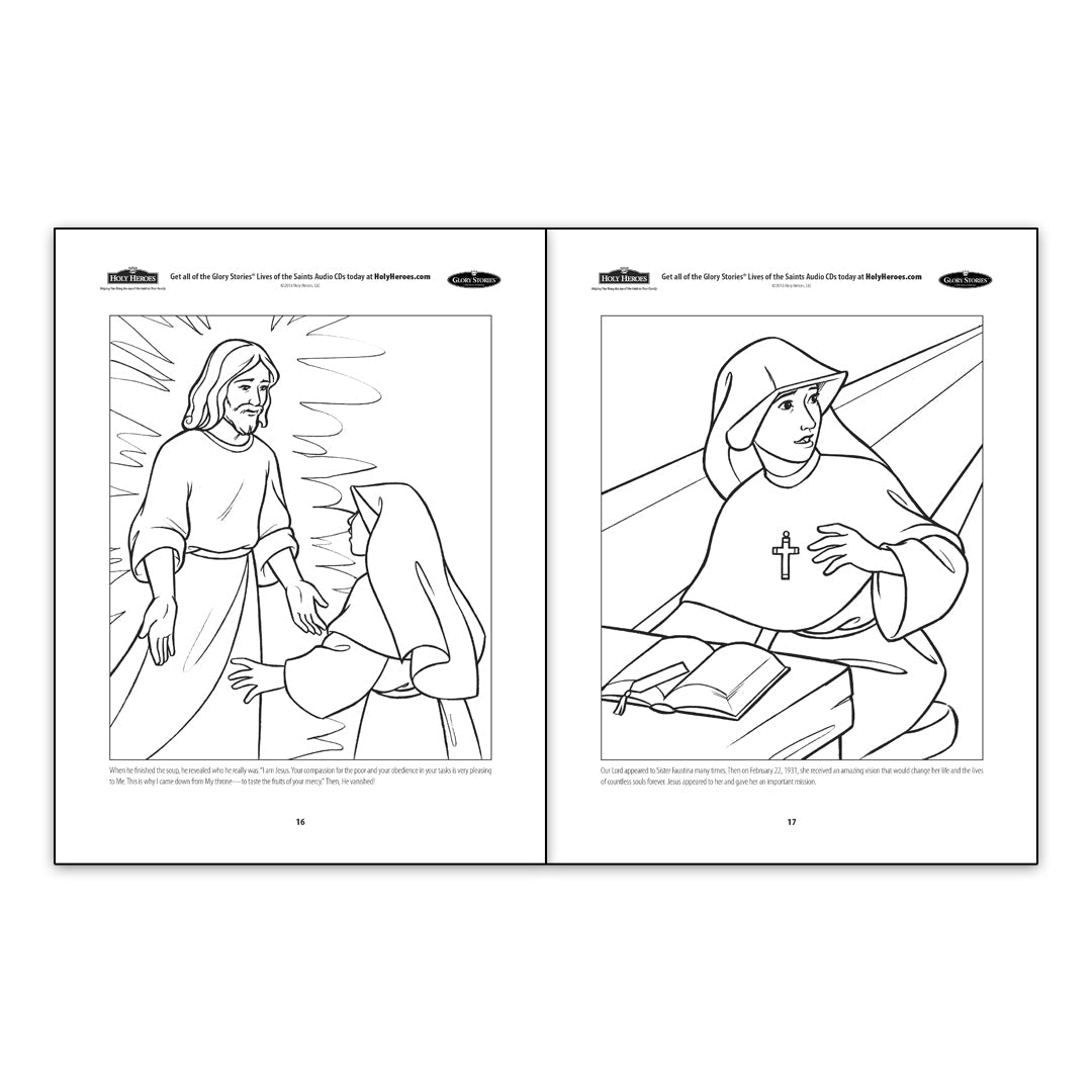 Saint Faustina and Divine Mercy Coloring Book