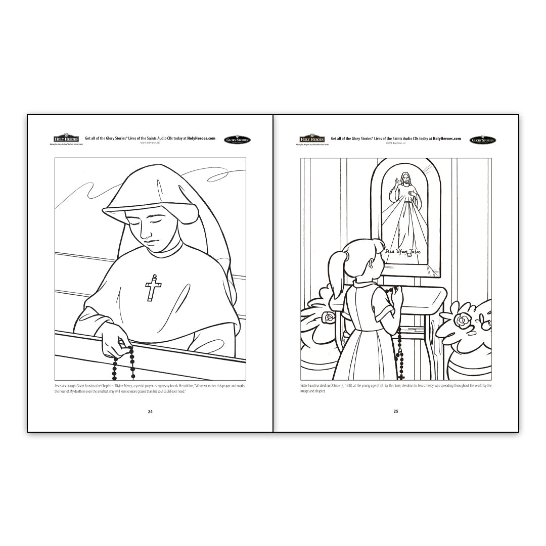Saint Faustina and Divine Mercy Coloring Book