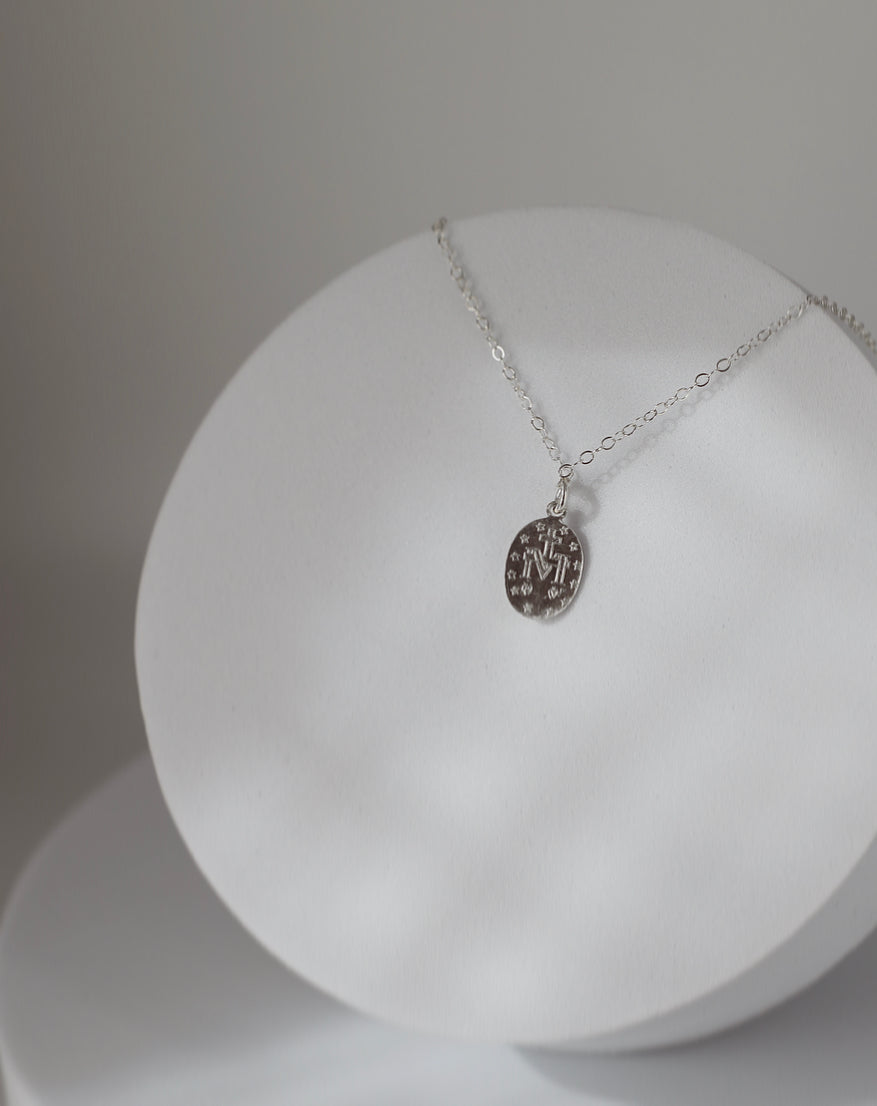 Dainty Miraculous Medal Necklace in Silver - Journeys of Faith