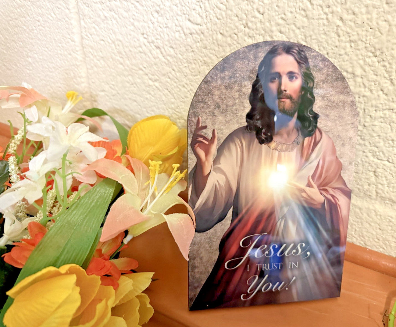 Divine Mercy "Jesus, I trust in you!  8" Wood Plaque, New  #AB-360/R2 - Journeys of Faith