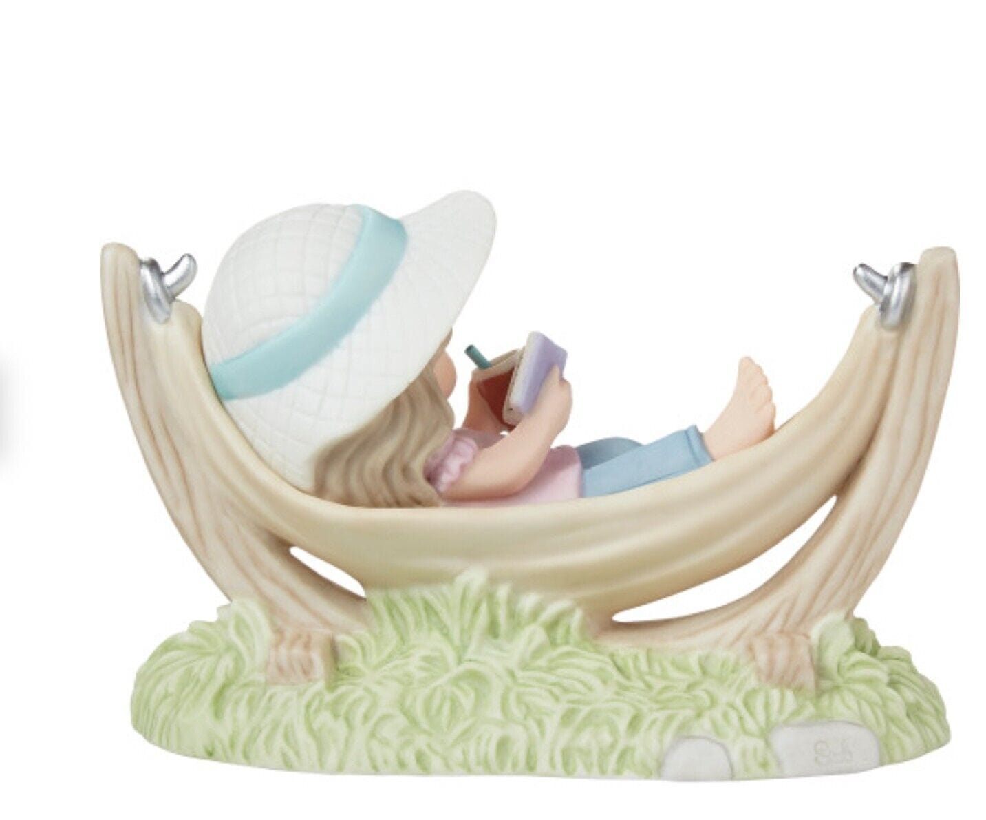 Precious Moments "Happiness is a Thought Away" figurine, decorative collectible sculpture featuring a cheerful character.