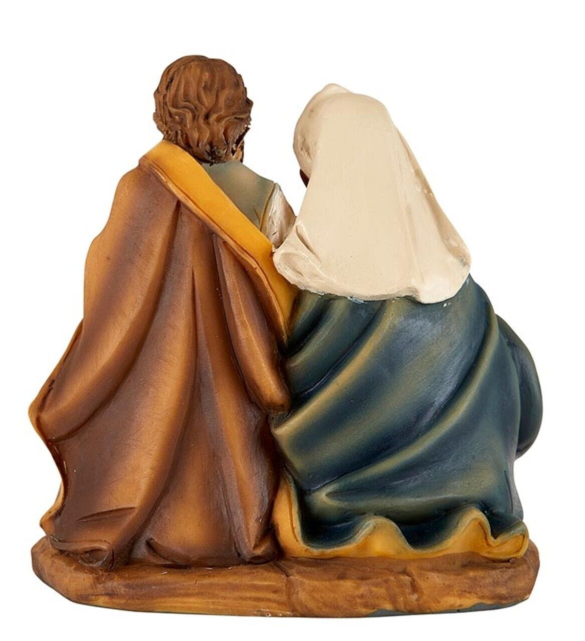 Small kneeling nativity figurine, unbranded holiday collectible depicting a biblical scene with a kneeling figure in traditional attire.