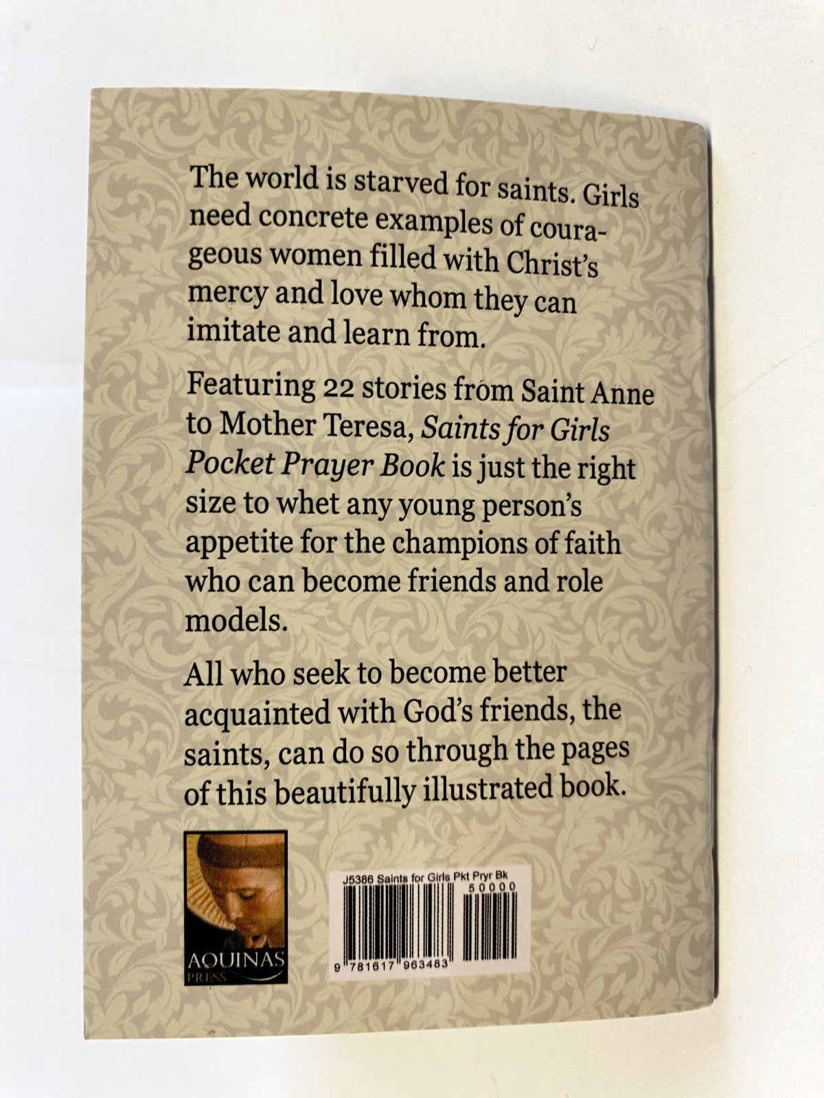 Saints for Girls Pocket Prayer Book by Bob and Penny Lord, featuring Christian holy card illustrations, compact and portable.
