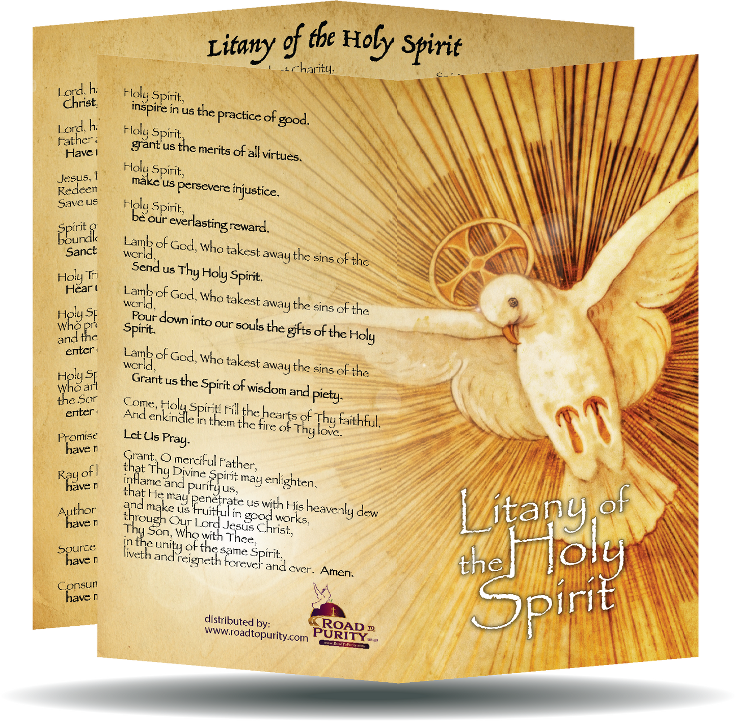 Litany to the Holy Spirit - Prayer Card / 3" x 6" folded (c) - Journeys of Faith