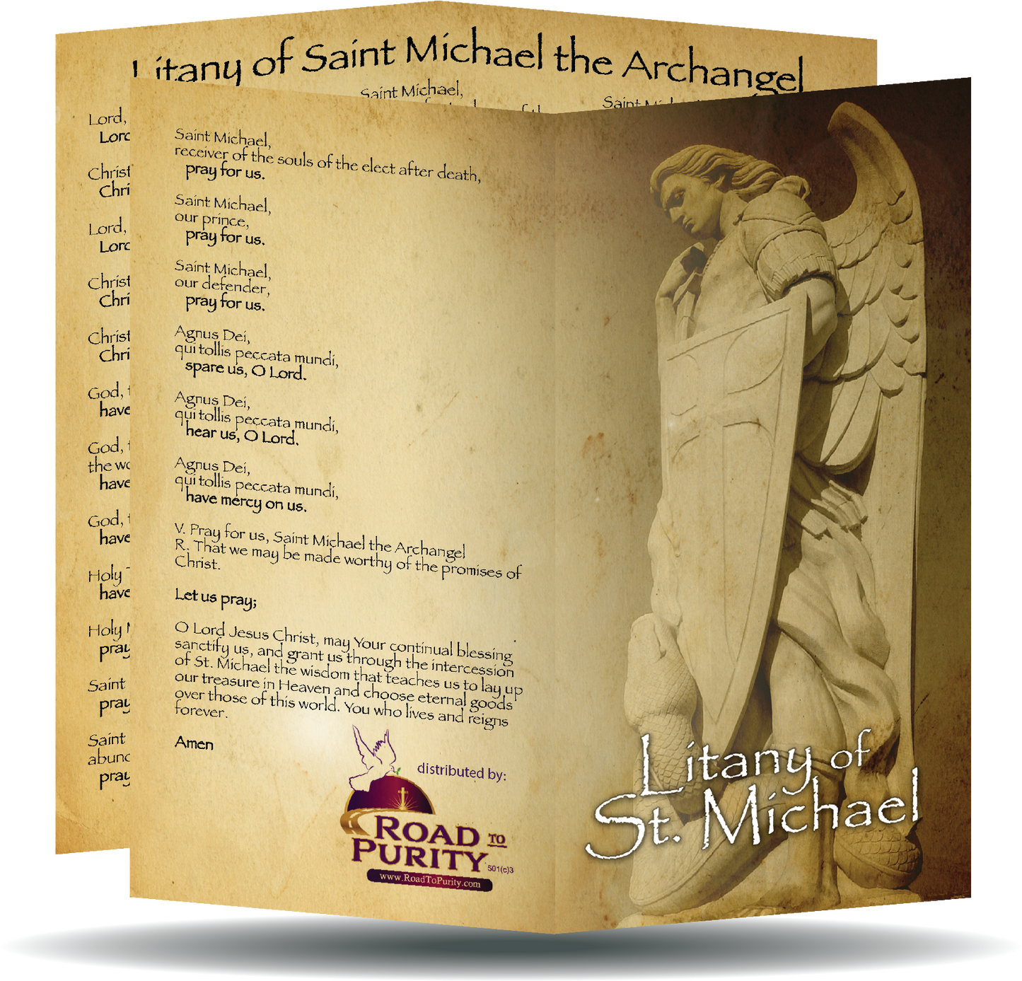 Litany of Saint Michael - Prayer Card / 3" x 6" folded (c) - Journeys of Faith