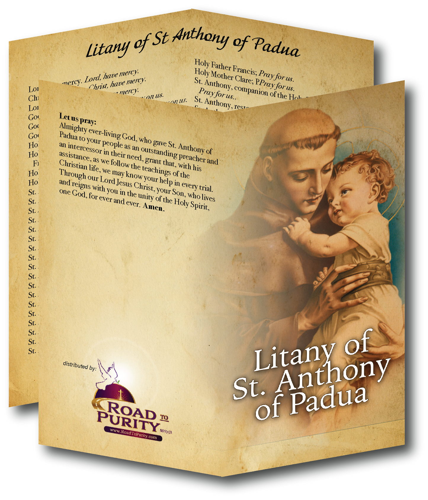 Litany of Saint Anthony of Padua - Prayer Card / 3" x 6" folded (c) - Journeys of Faith