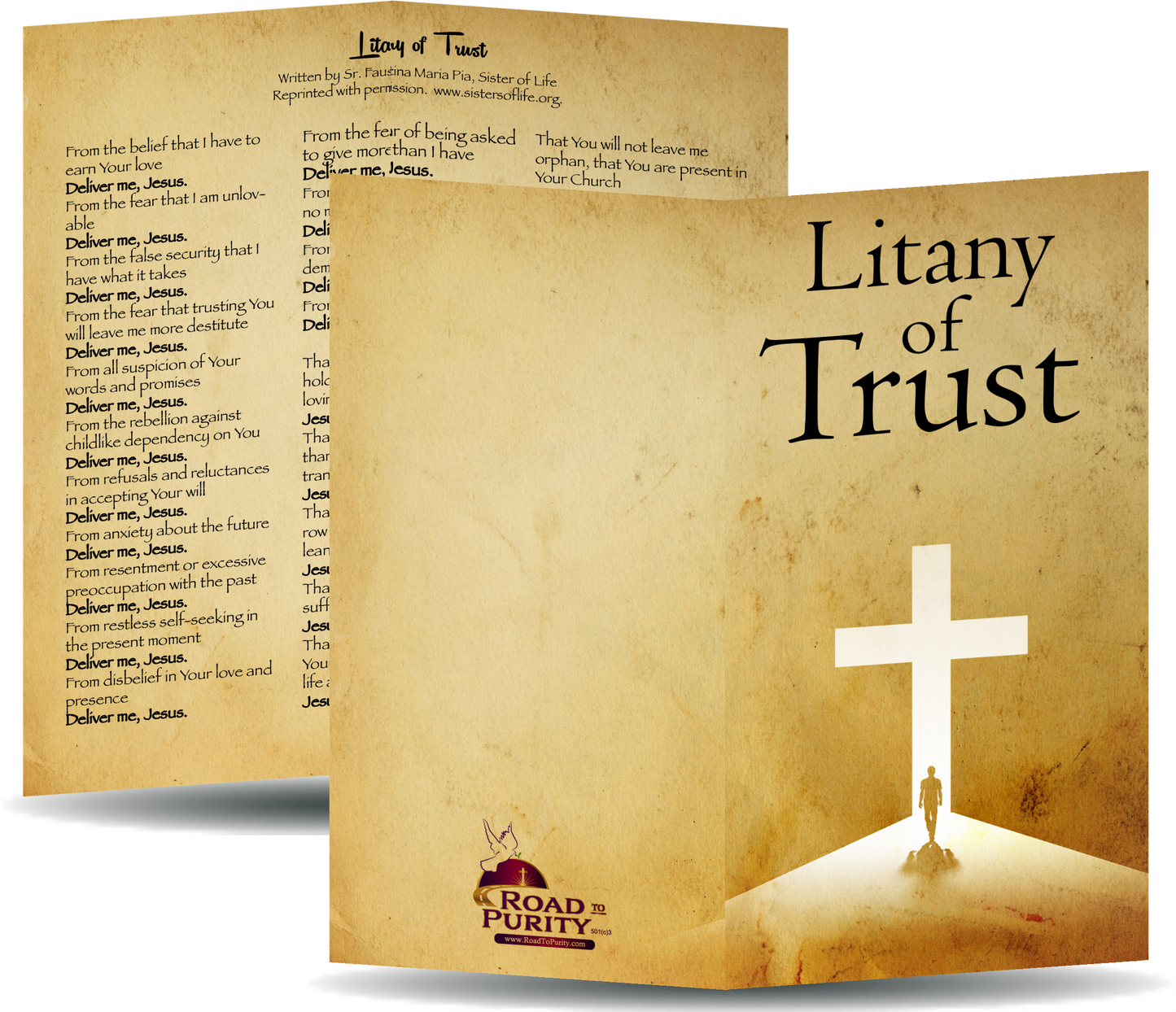 Litany of Trust - Prayer Card / 3" x 6" folded (c) - Journeys of Faith