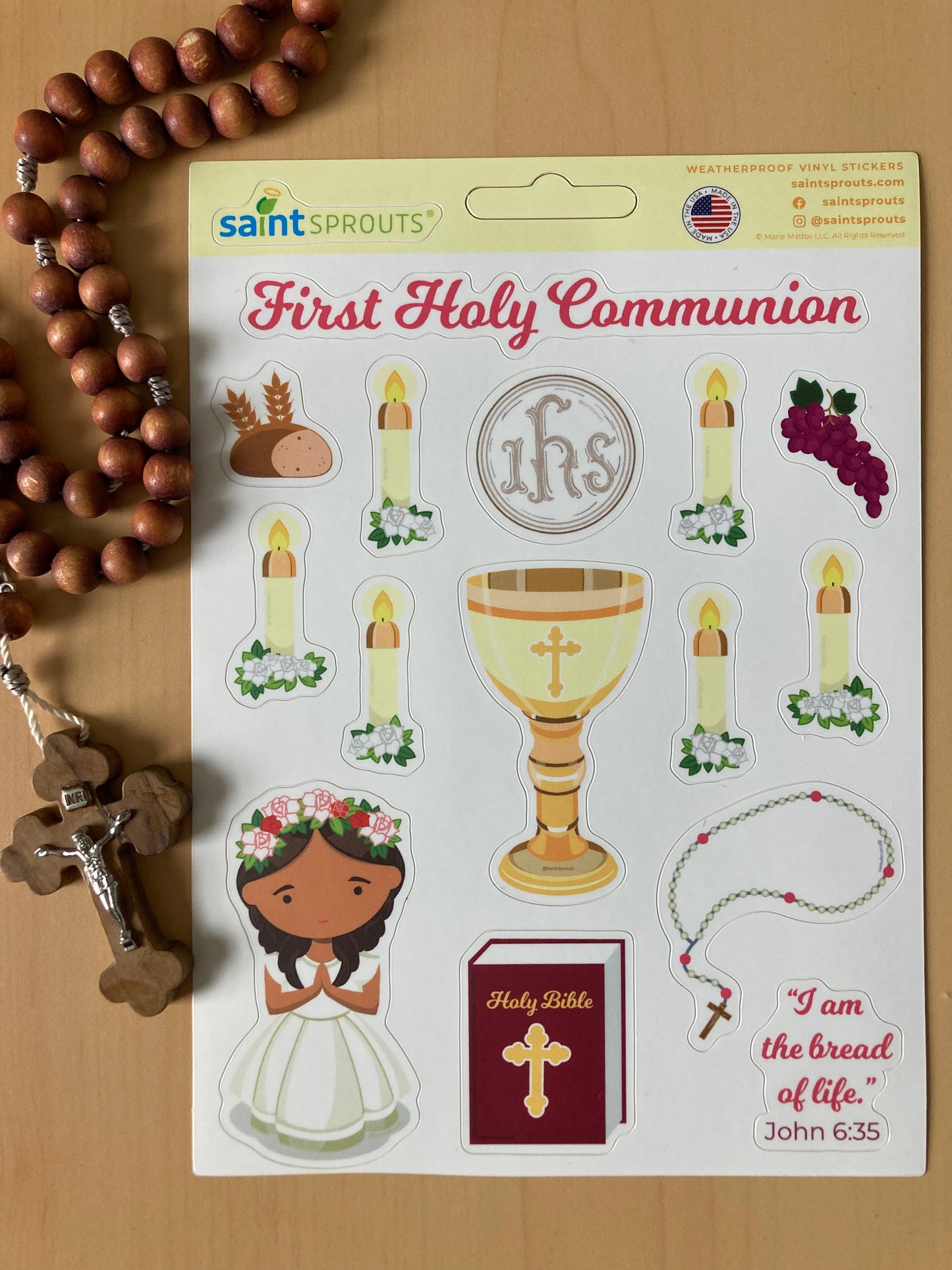 First Communion Sticker Sheet / Girl's First Holy Communion Sticker Sheet - Journeys of Faith