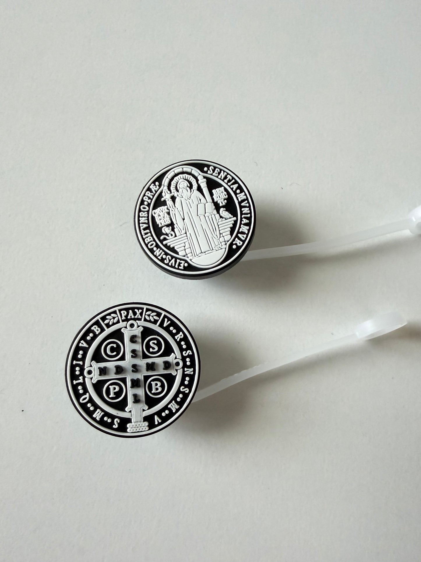 Catholic Straw Toppers: St. Benedict Medal (a 2 pack!) - Journeys of Faith