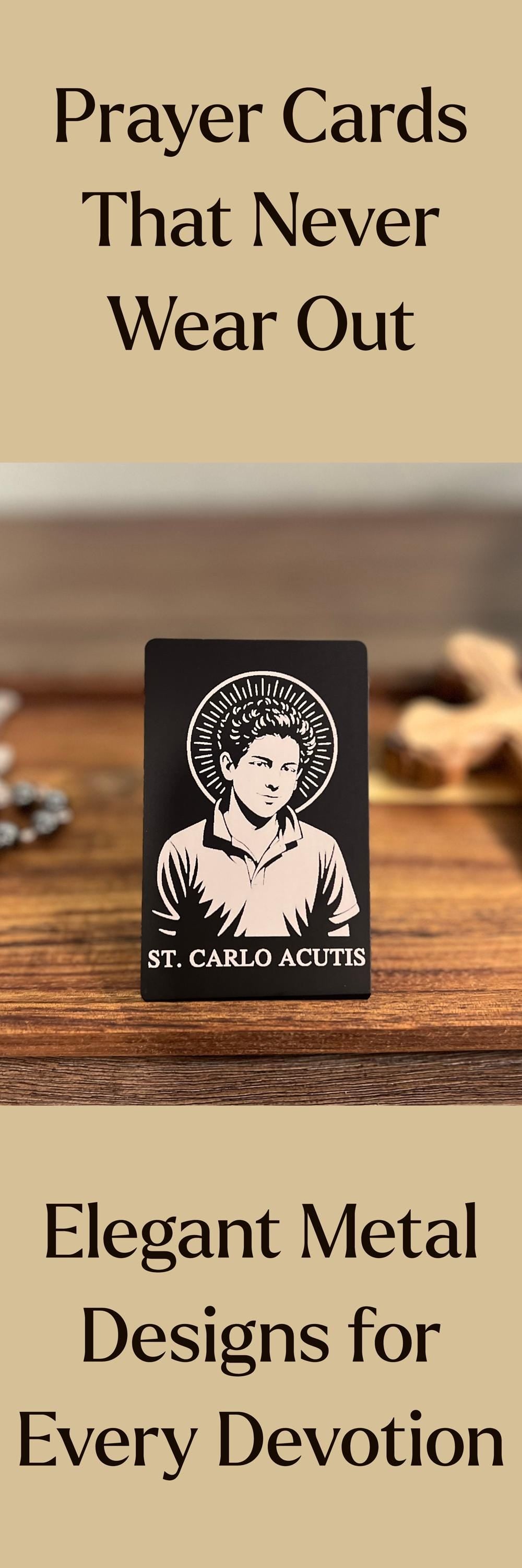 Carlo Acutis Metal Prayer Card - Journeys of Faith