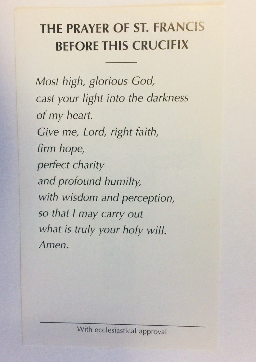 Saint Francis of Assisi Prayer before the Crucifix, Prayer/New from Italy - Journeys of Faith