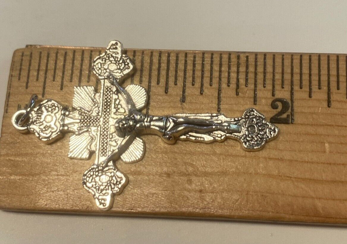 Silver Plated 2" Crucifix Pendant, New #MD-012 - Journeys of Faith