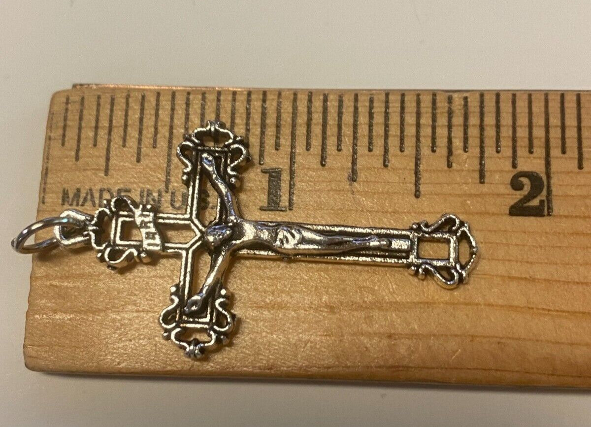 Celtic Crucifix Pendant 1.75" Silver Plated, New #MD-014 - Journeys of Faith