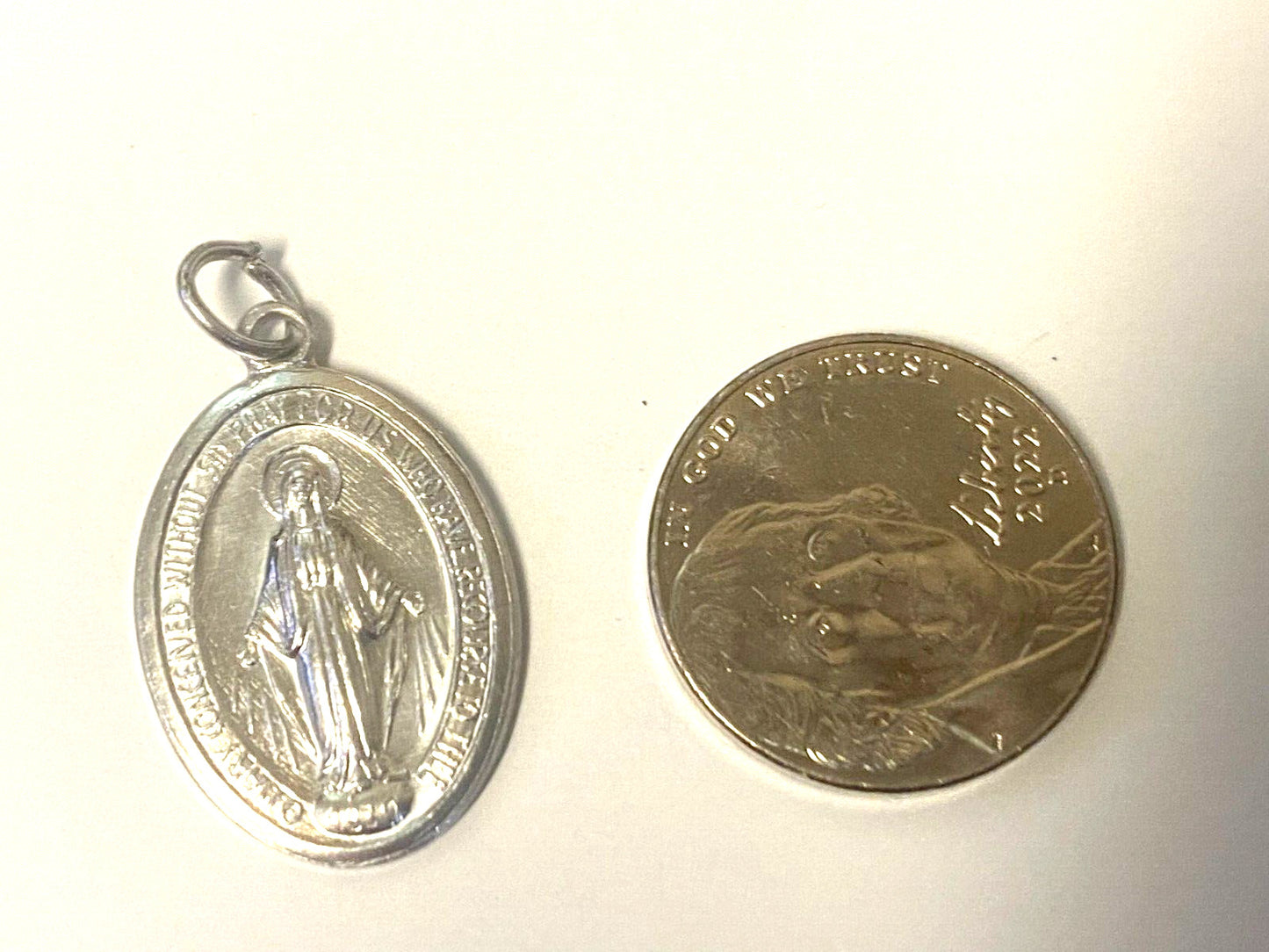 Our Lady of the Miraculous Silver tone 1" Medal, New from Italy #MD-069 - Journeys of Faith