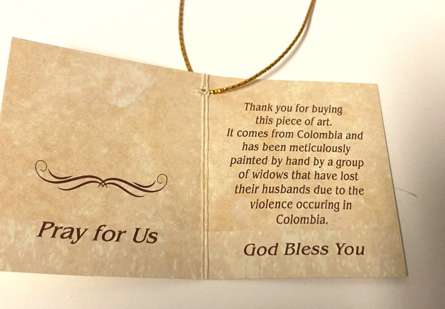 Blessed Mother & Child Jesus 10" Diam. Wall Plaque, New from Colombia #L073 - Journeys of Faith