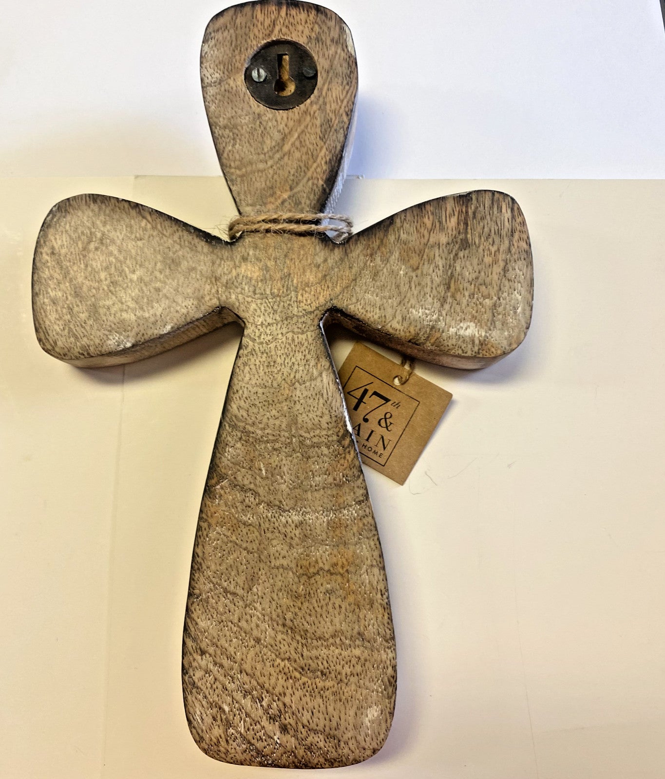 Naples Ornate Carved Wood Whitewash Cross, New #AB-244 - Journeys of Faith