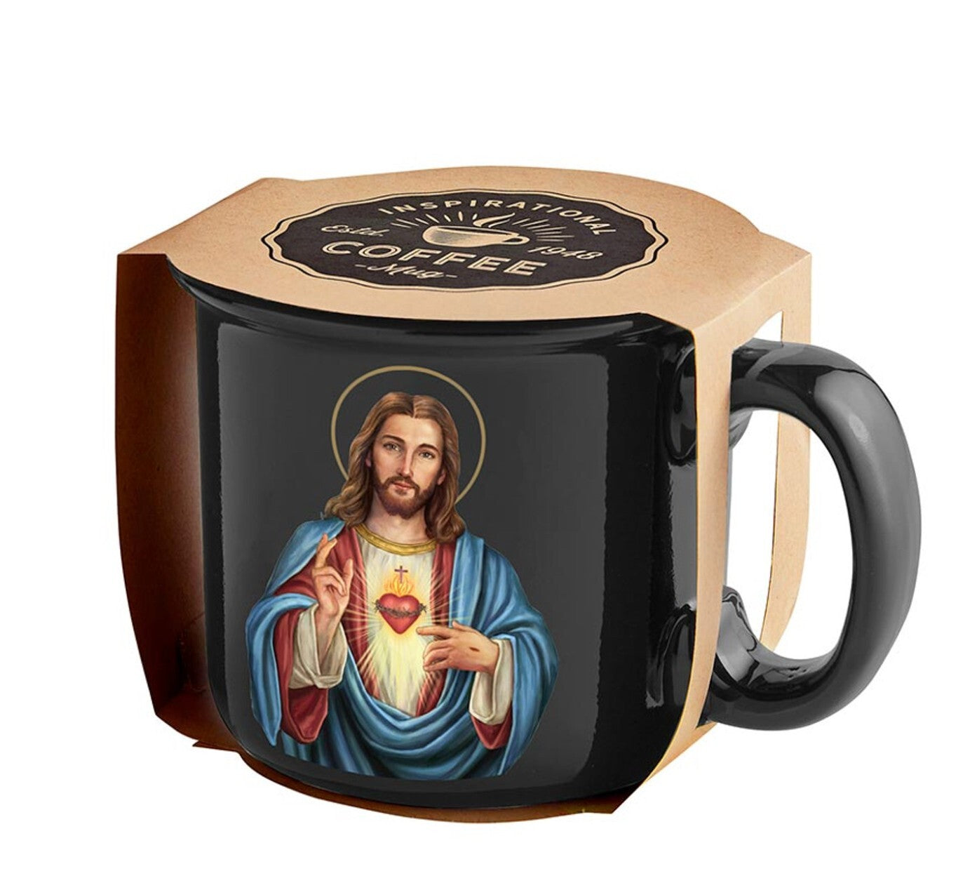 Sacred Heart of Jesus 13 oz. Cup/Mug with prayer, New #AB-283-R2 - Journeys of Faith