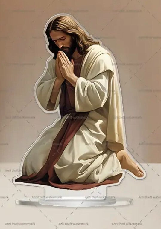 Kneeling Jesus Praying, 2D Flat Acrylic Image, New, #ALM-019-R2 - Journeys of Faith
