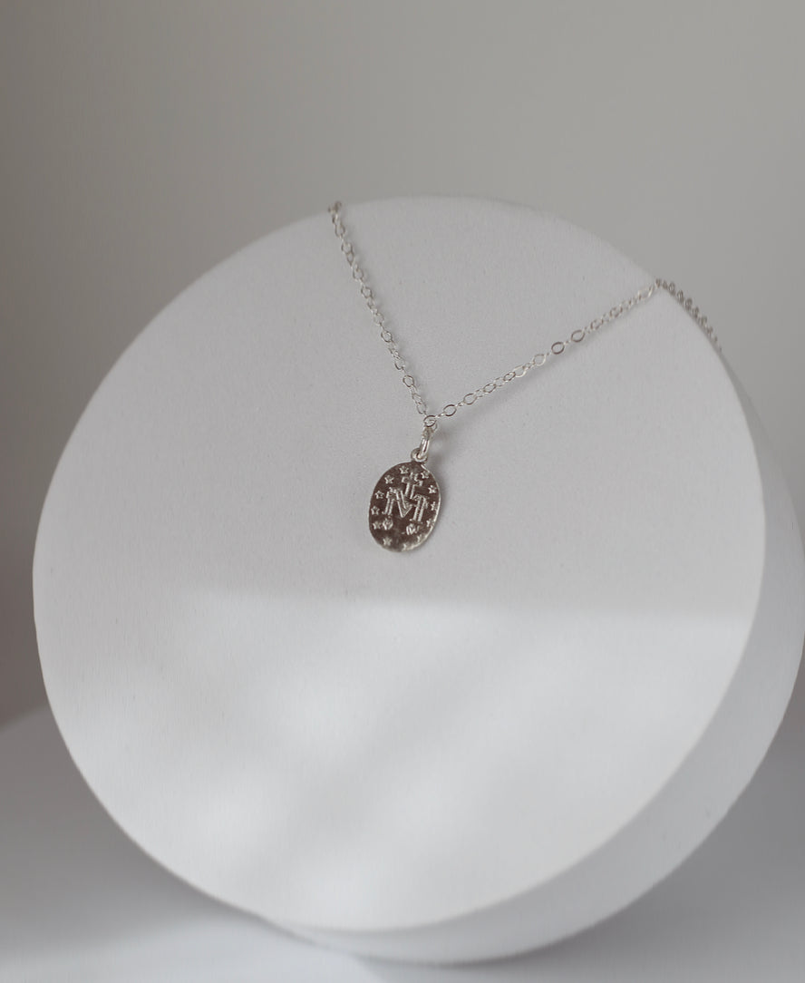 Dainty Miraculous Medal Necklace in Silver - Journeys of Faith