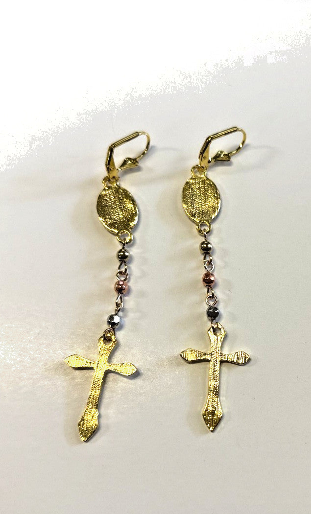 Our Lady of Guadalupe 3.75" Dangle Earrings, New #AB-382-R2
