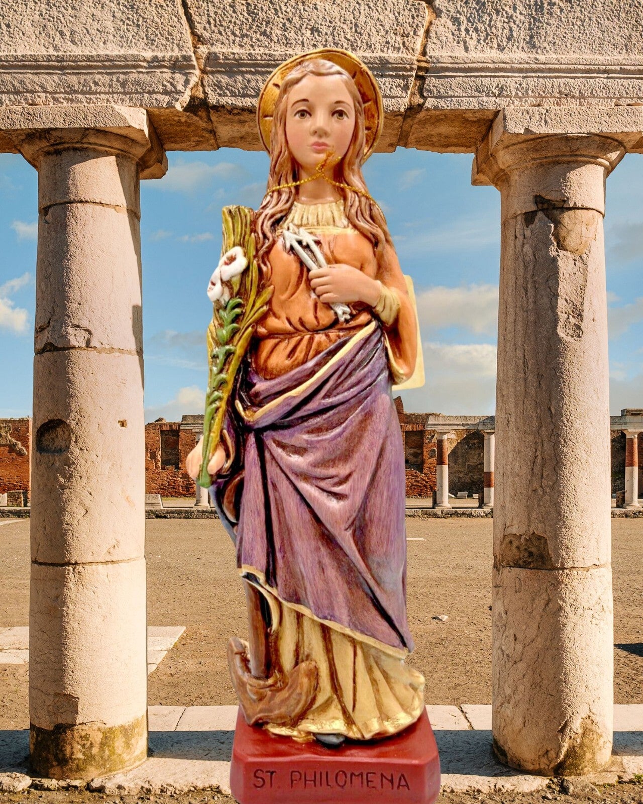 Saint Philomena 10" Statue, New from Colombia #L004 - Journeys of Faith