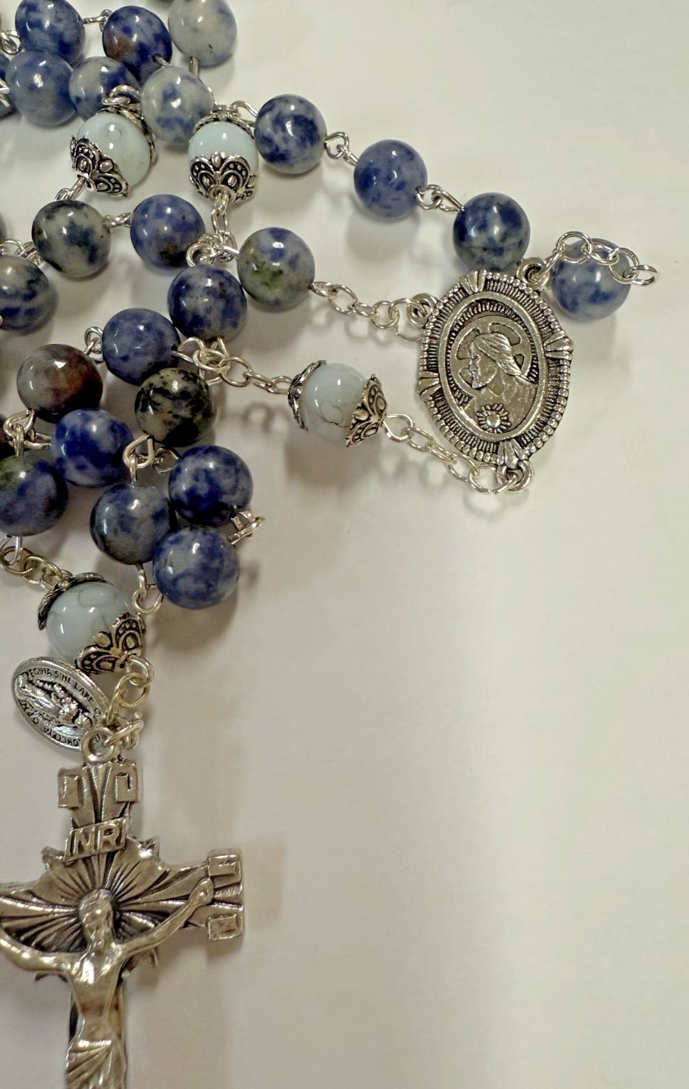 Blue Spot Stone Beads Rosary, New #Gftshp-55 Journeys of Faith Collectibles:Religion & Spirituality:Christianity:Rosaries