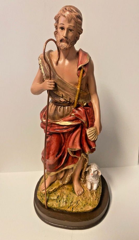 Saint John the Baptist 8" Statue, Hand Painted, New from Colombia #L019 - Journeys of Faith