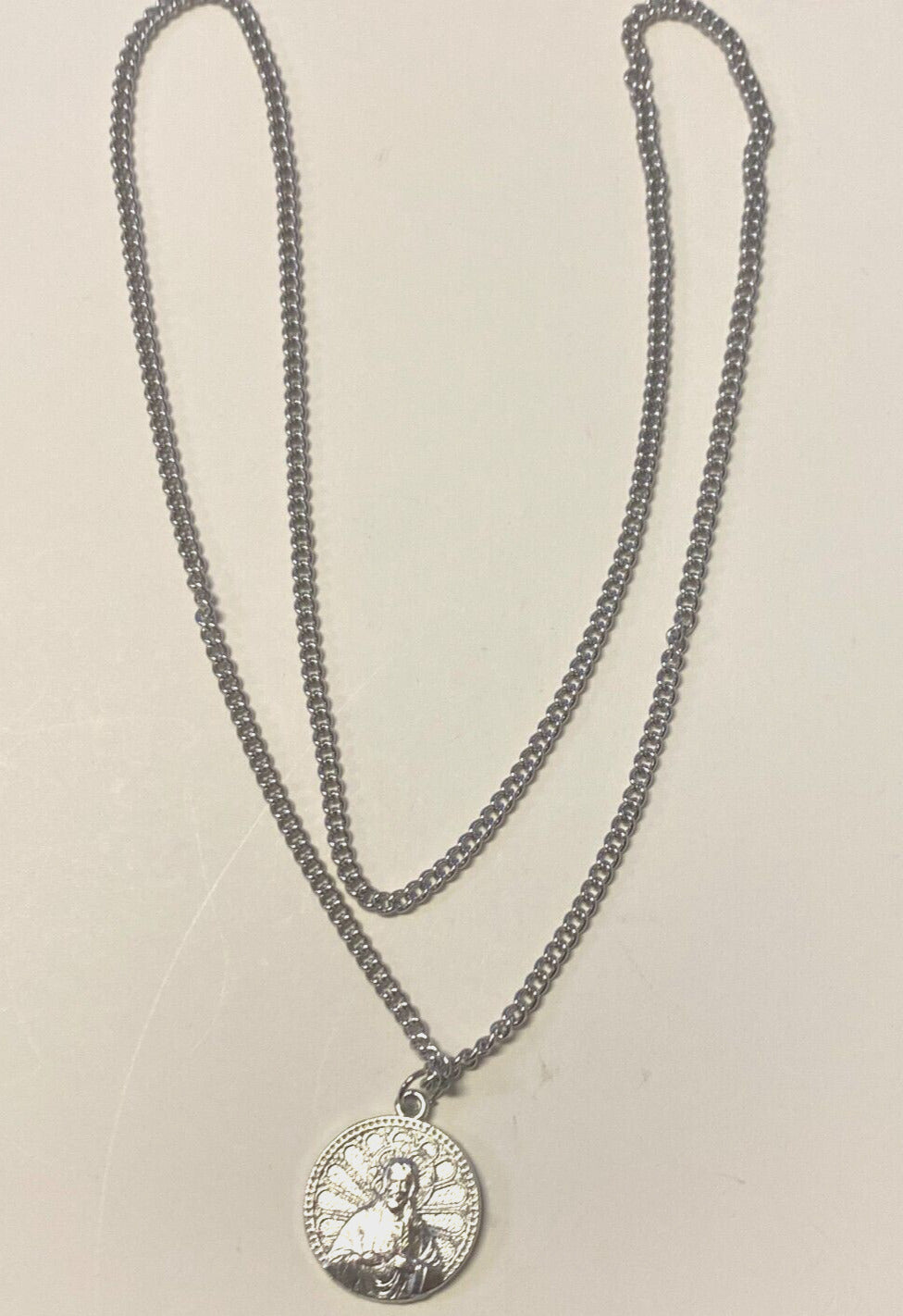 \ Sacred Heart & Our Lady of Mount Carmel Scapular Medal Necklace, New
