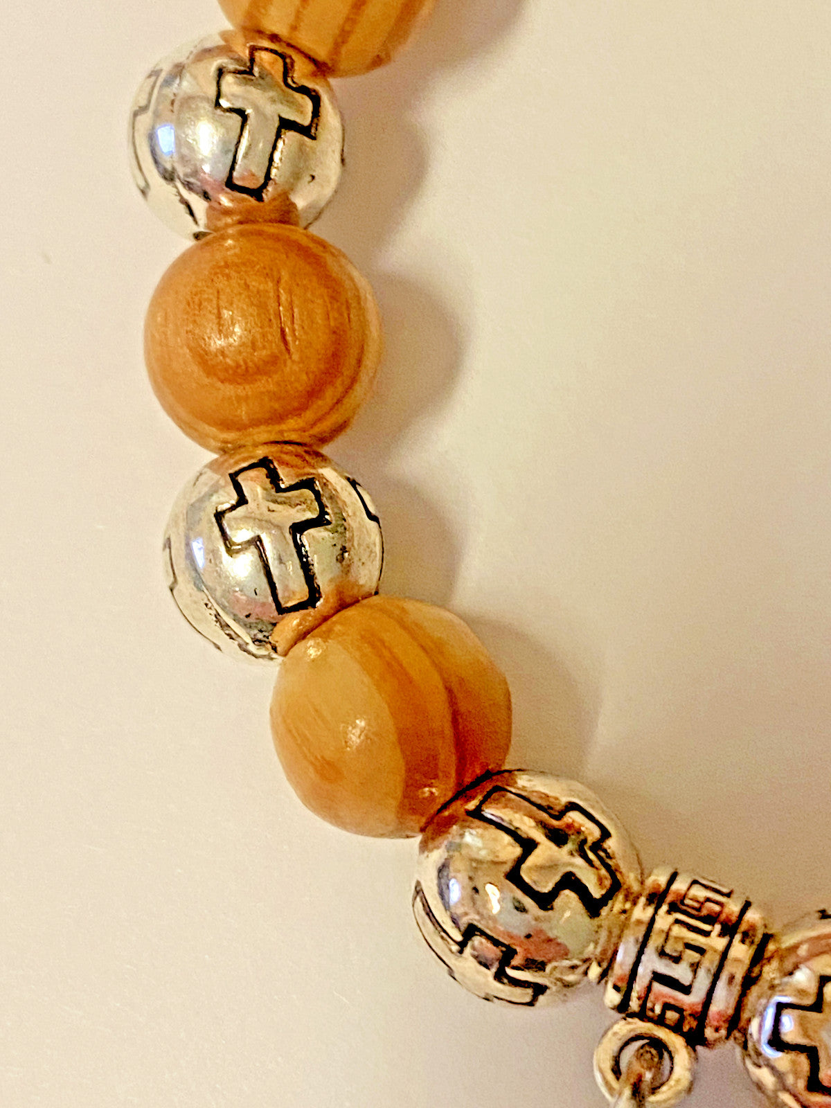 Our Lady of the MIraculous Medal Wood & Silver tone Beads, New #Gftshp