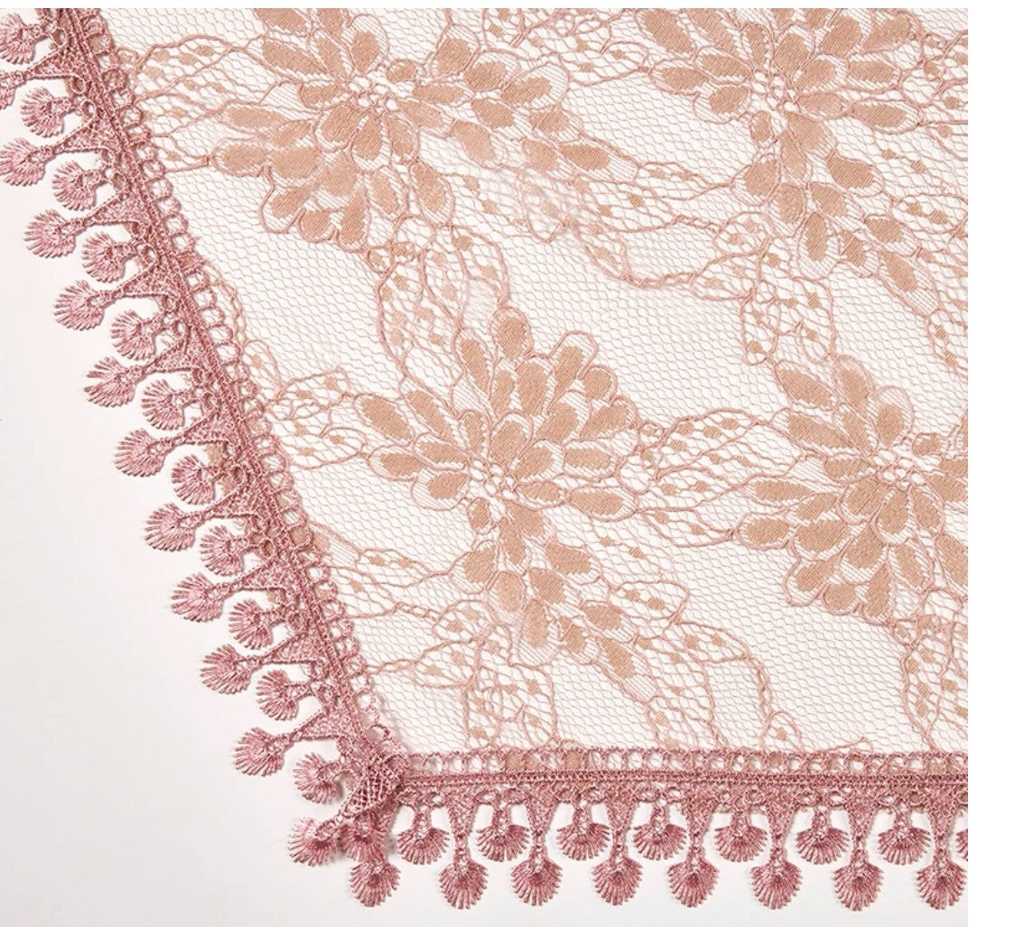 Women's Mauve Pink Lace Church Veil, New #AB-411-R2 - Journeys of Faith