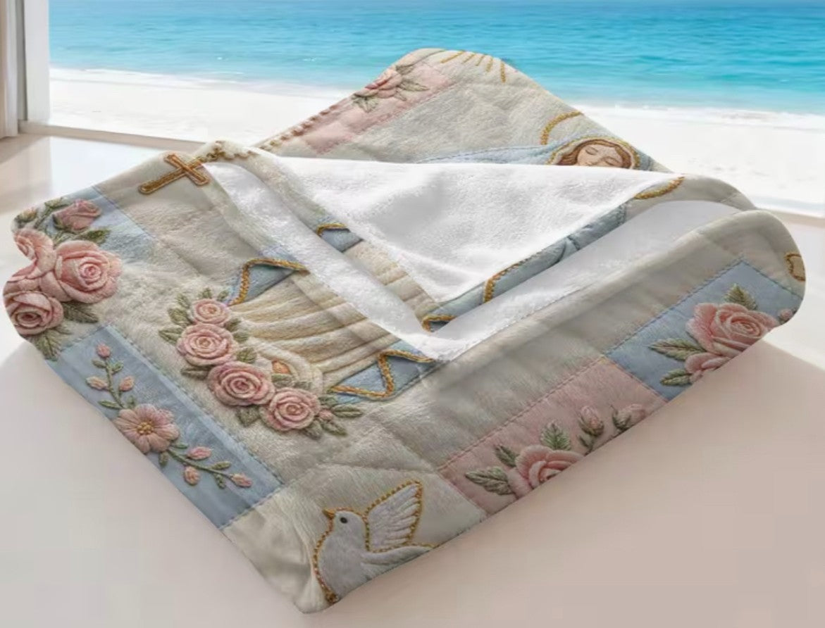 Blessed Mother Small Throw ,31" x 47", New #AB-451-R2
