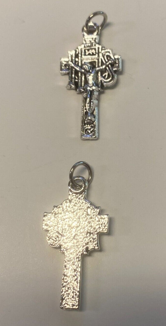 Celtic  Crucifix Pendant 1.00" Silver Plated,  New #15 - Journeys of Faith
