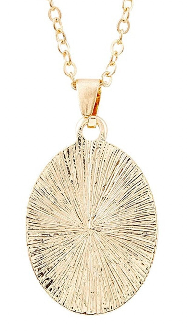 Our Lady of Guadalupe Gold tone Necklace, New #AB-076