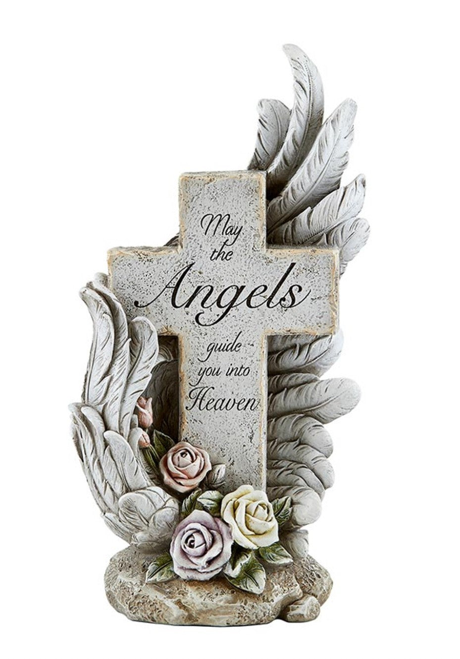 Cross Wrapped in Angel's Wing 10" Figurine, New #AB-365-R2