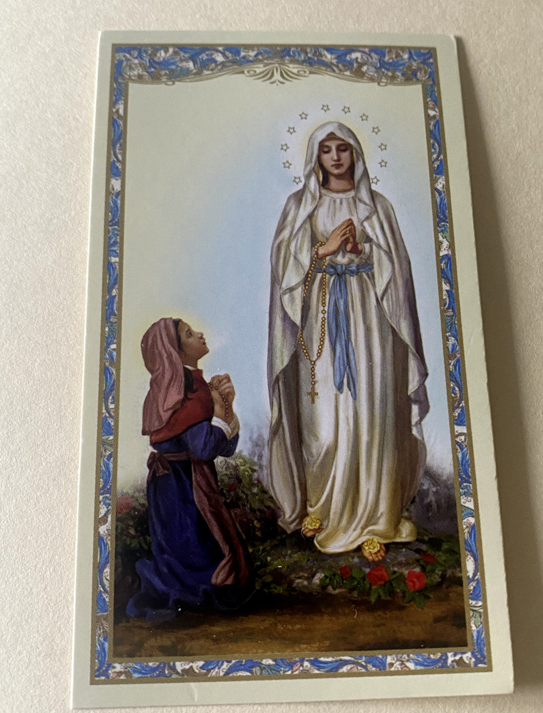 Our Lady of Lourdes Prayer Card, New - Journeys of Faith