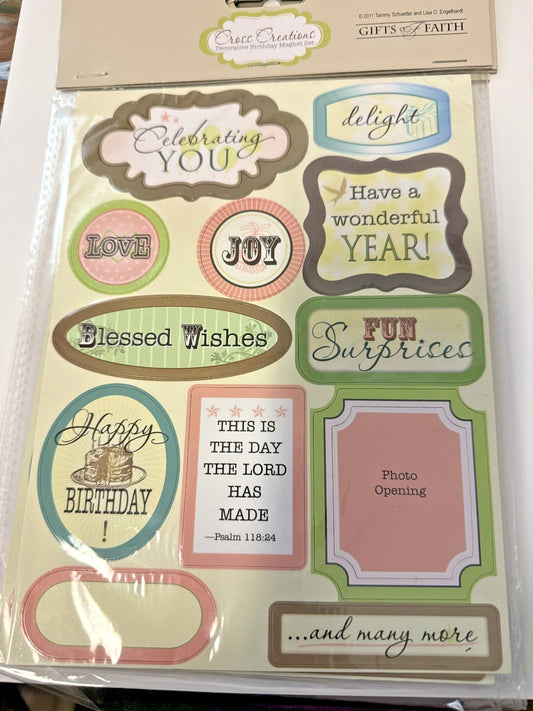 Birthday Creative Magnet Stickers (assorted), New #Gftshp-48 - Journeys of Faith