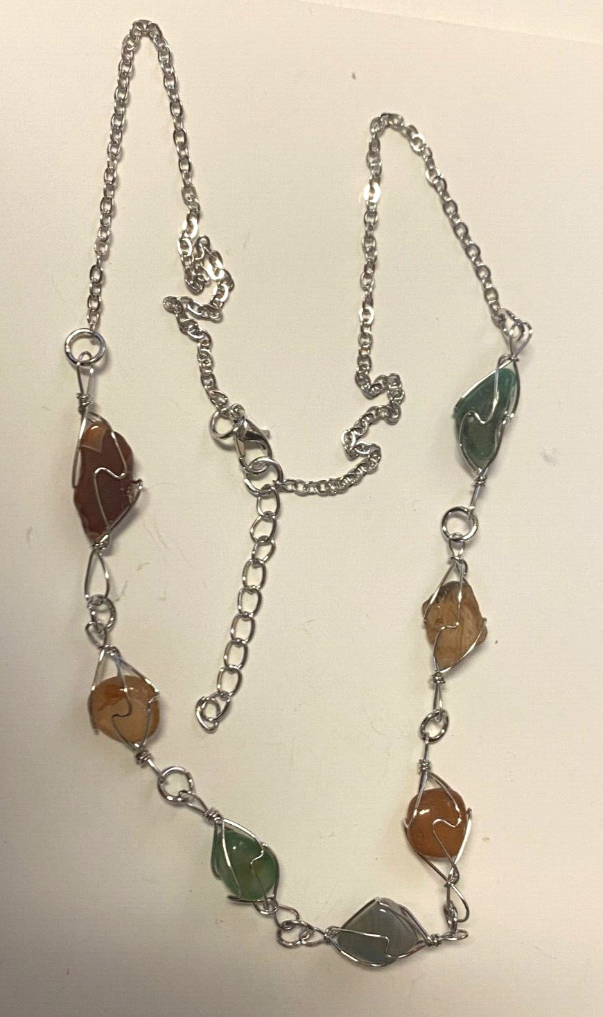Stone Silver Tone 22" Necklace, New from Bethlehem #1 - Journeys of Faith