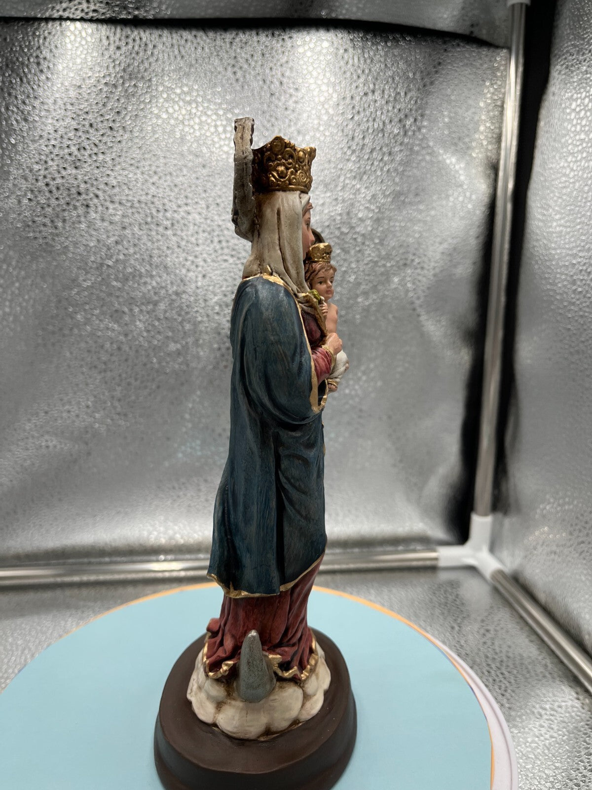 Our Lady of the Rosary Statue, 8.5" New