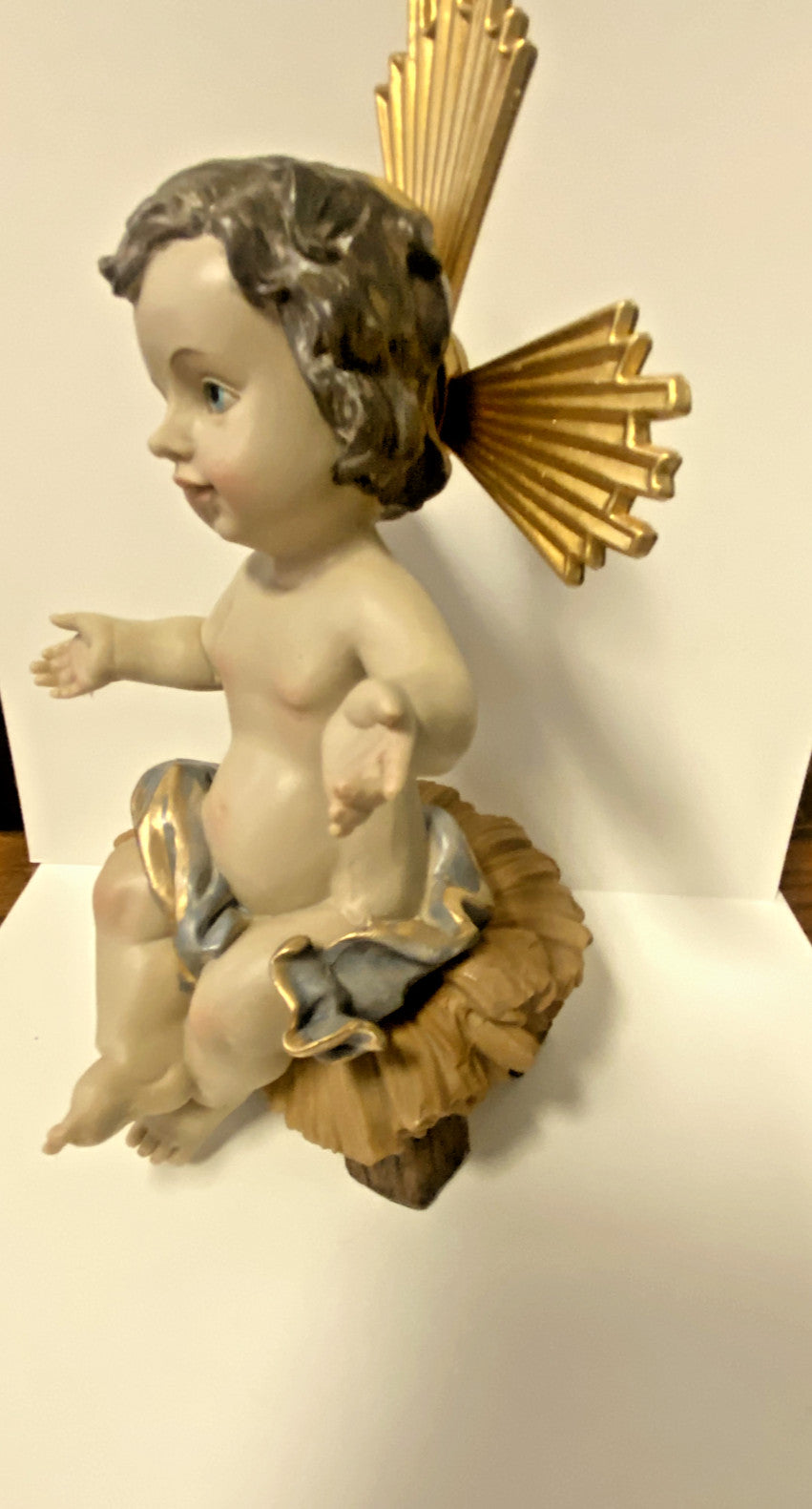 Sitting Infant Jesus in the manger 7" Statue, New #AB-181 - Journeys of Faith