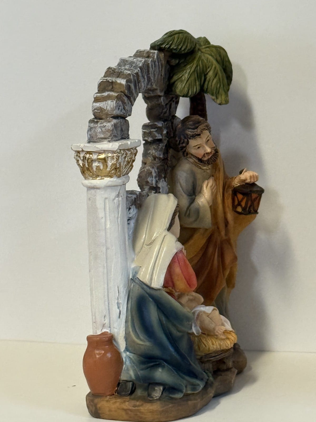 Journey of Faith Arch Nativity Scene figurine, detailed Christian religious collectible for display or spiritual decor.