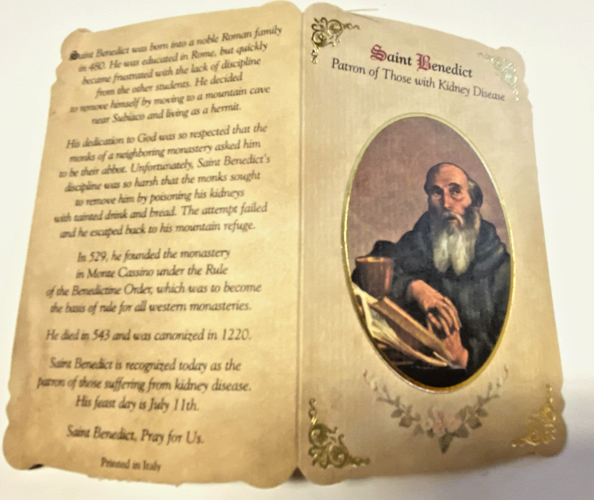 Saint Benedict (Patron St of Kidney Disease) Novena + Medal, New #PCM-06 - Journeys of Faith