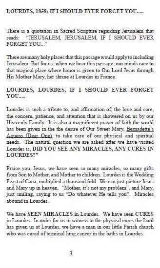Our Lady of Lourdes Pamphlet/Minibook,by Bob and Penny Lord - Journeys of Faith