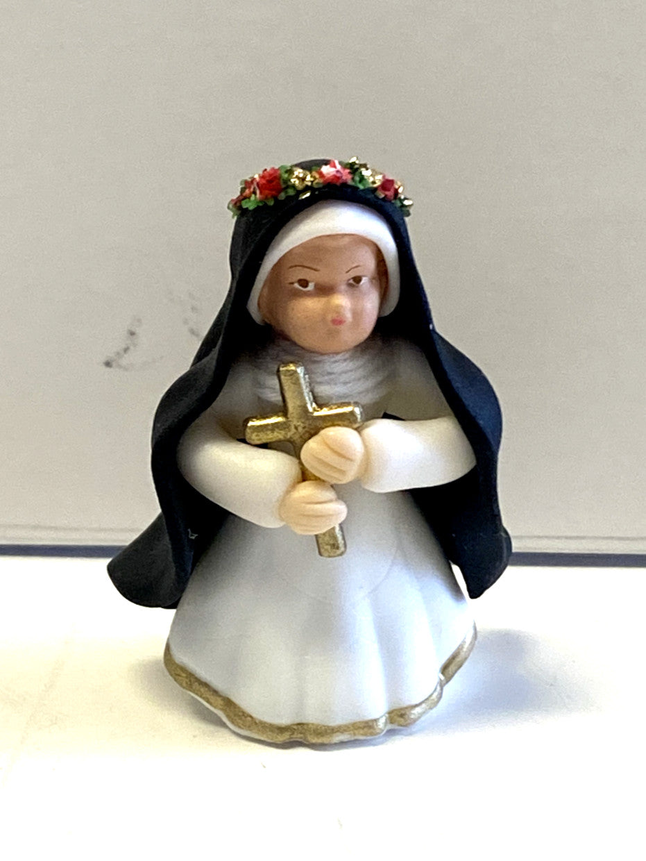 Saint Rose of Lima Miniature 1.75" Statue, New from Colombia #054