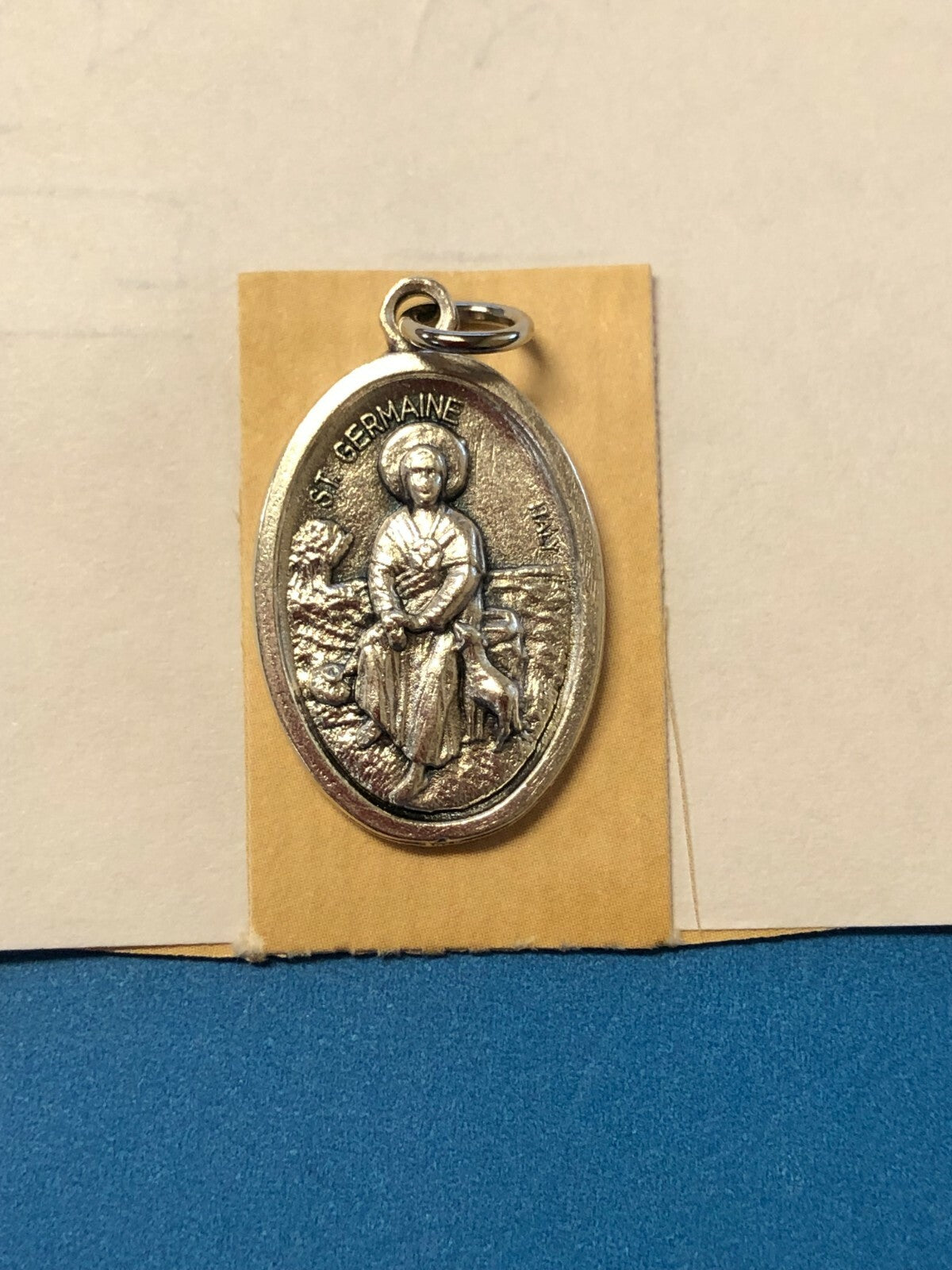 Saint Germaine de Pibrac (Patron of Disabled) Prayer Card + Medal, New#PCM-016