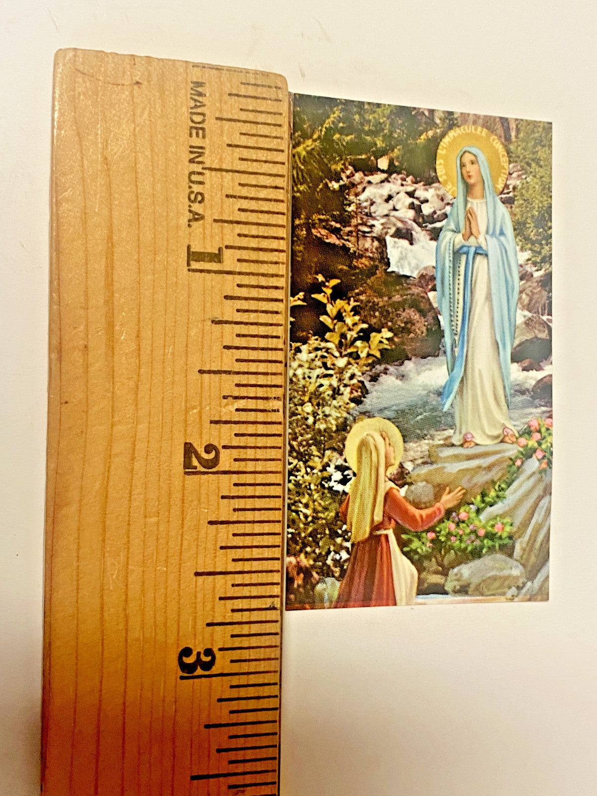 Our Lady of Lourdes & St Bernadette Small Image Card + 2 Medal, New #GFTSHP - Journeys of Faith